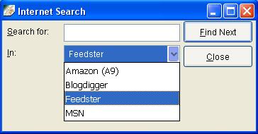 Internet search window.