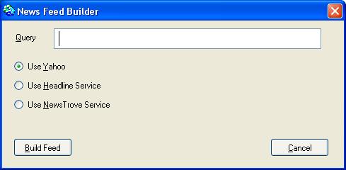 News feed builder window.
