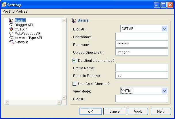 Blog poster basic settings page.