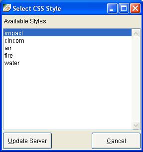 Select CSS Style window.