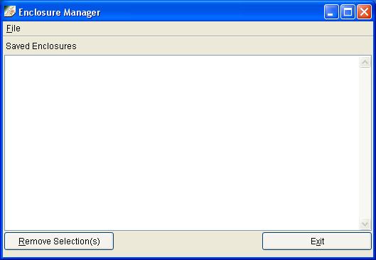 Enclosure Manager window.
