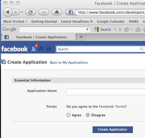 make a facebook.  application keys (you'll need those to make any Facebook API callls).