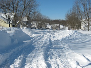 Unplowed side street