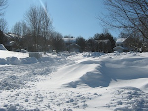 Unplowed side street